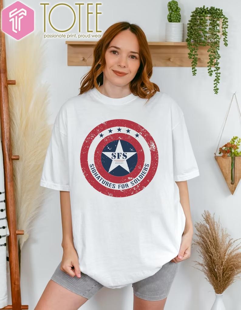 Captain Americas Shield Signatures For Soldiers T-shirt