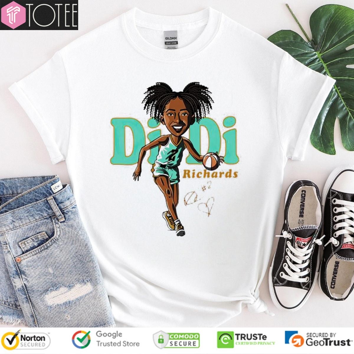 New York Liberty Didi Richards Signature Ver Cartoon T-shirt