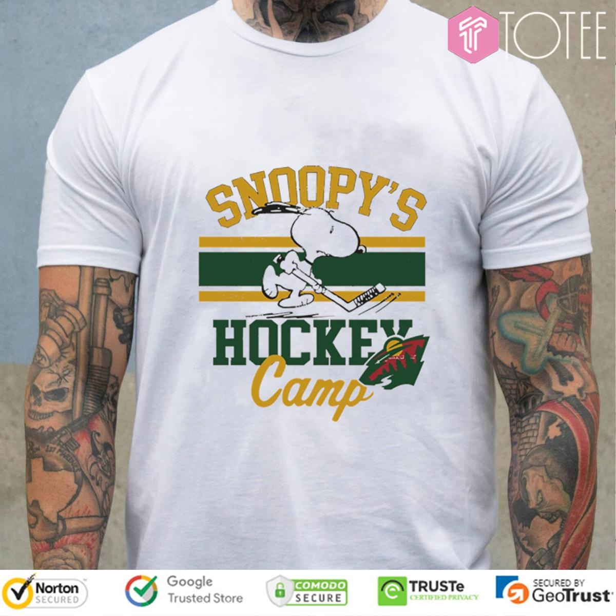 Snoopys Minnesota Wild Hockey Camp T-shirt