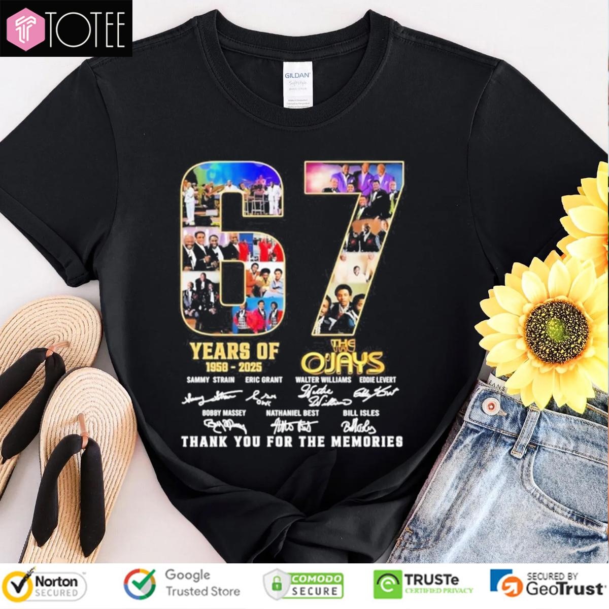 The Ojays 67 Years Of 1958-2025 Signatures T-shirt
