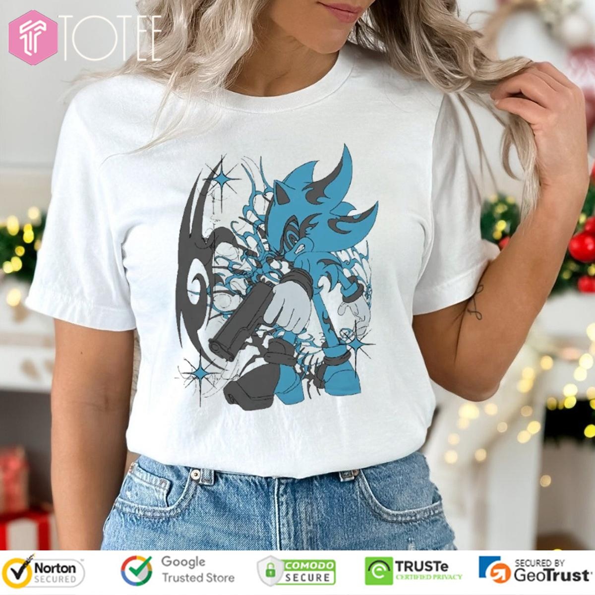 Dark Sonic Drip Guncore Graffiti Vaporwave T-shirt