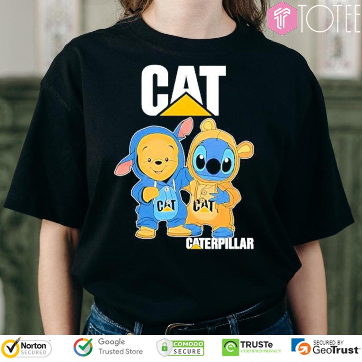 Pooh And Stitch Cat Caterpillar T-shirt