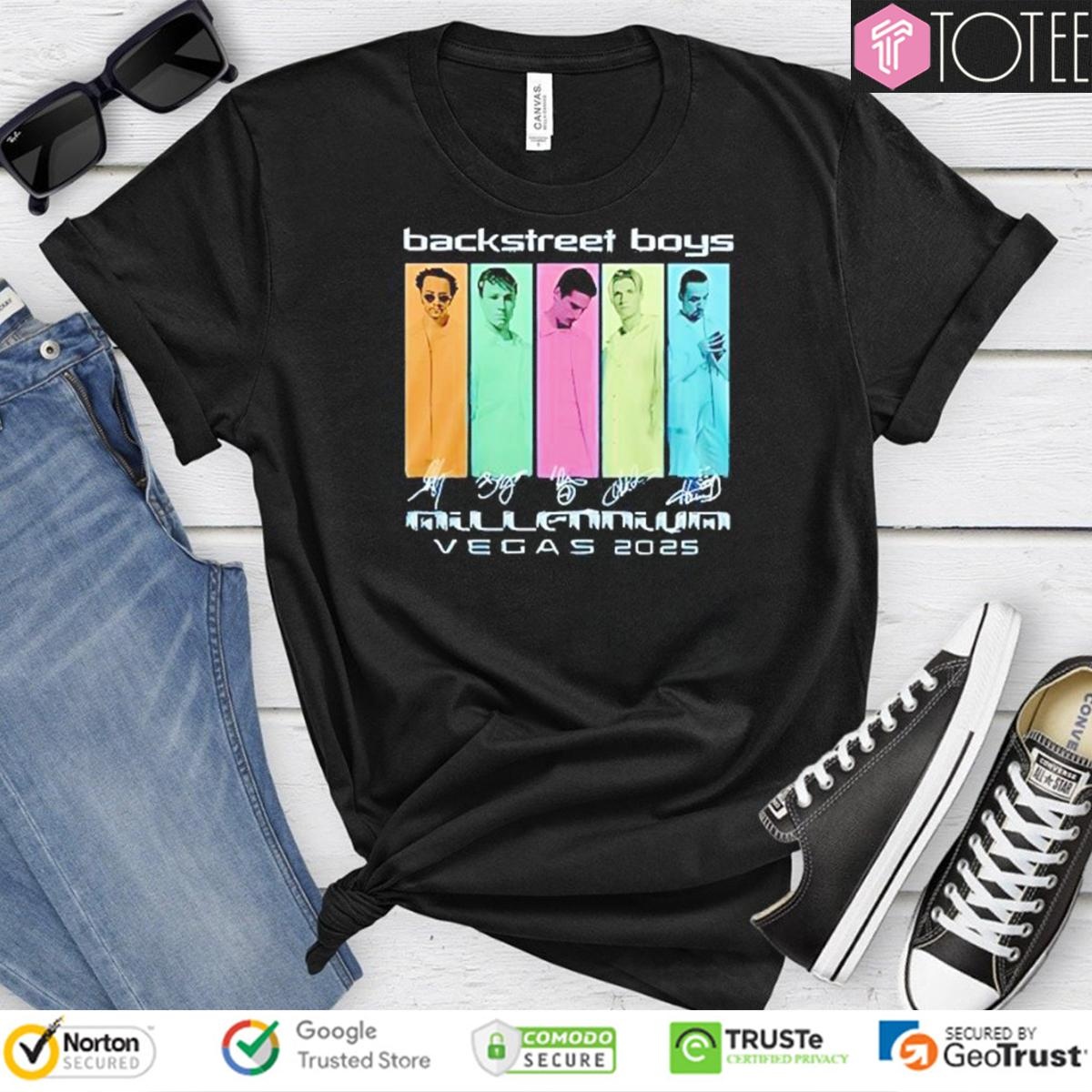 Backstreet Boys Millennium Vegas 2025 Signatures T-shirt