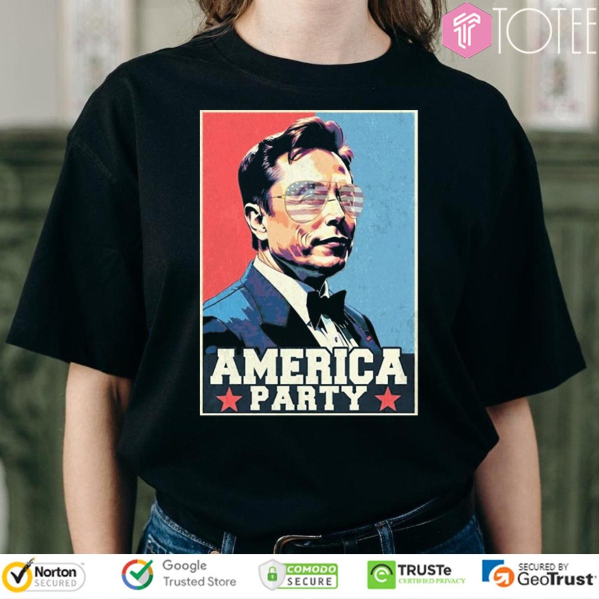 America Party Elon Musk Graphic Vintage T-shirt