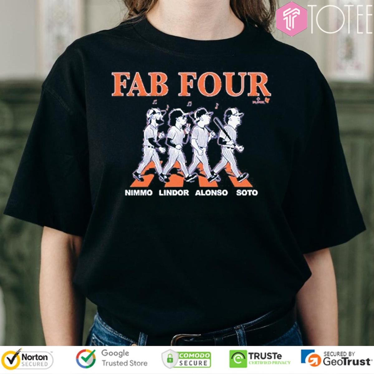 The Fab Four Album New York Mets Abbey Road Nimmo Lindor Soto Alonso T-shirt