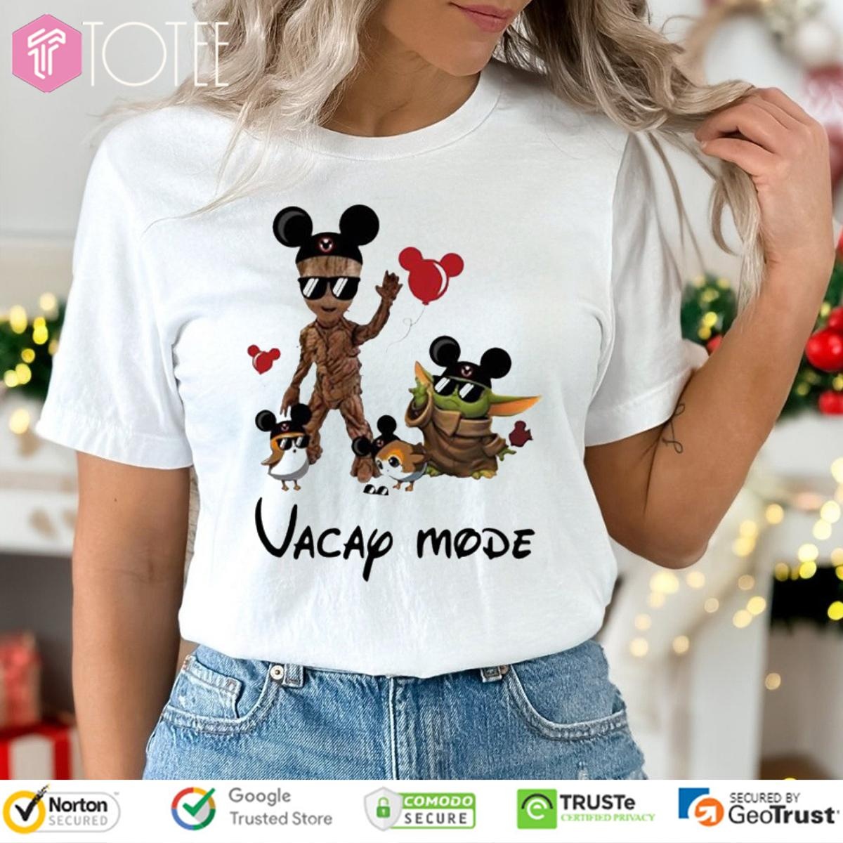 Vacay Mode Marvel Baby Groot Grogu Porg Star Wars T-shirt