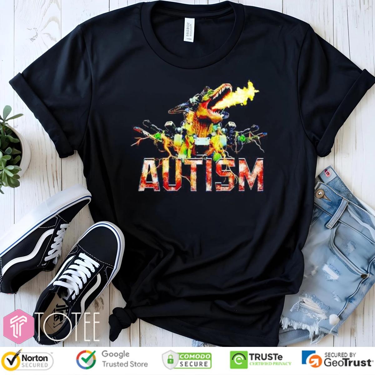 Autism T-Rex Dinosaur Gun T-shirt