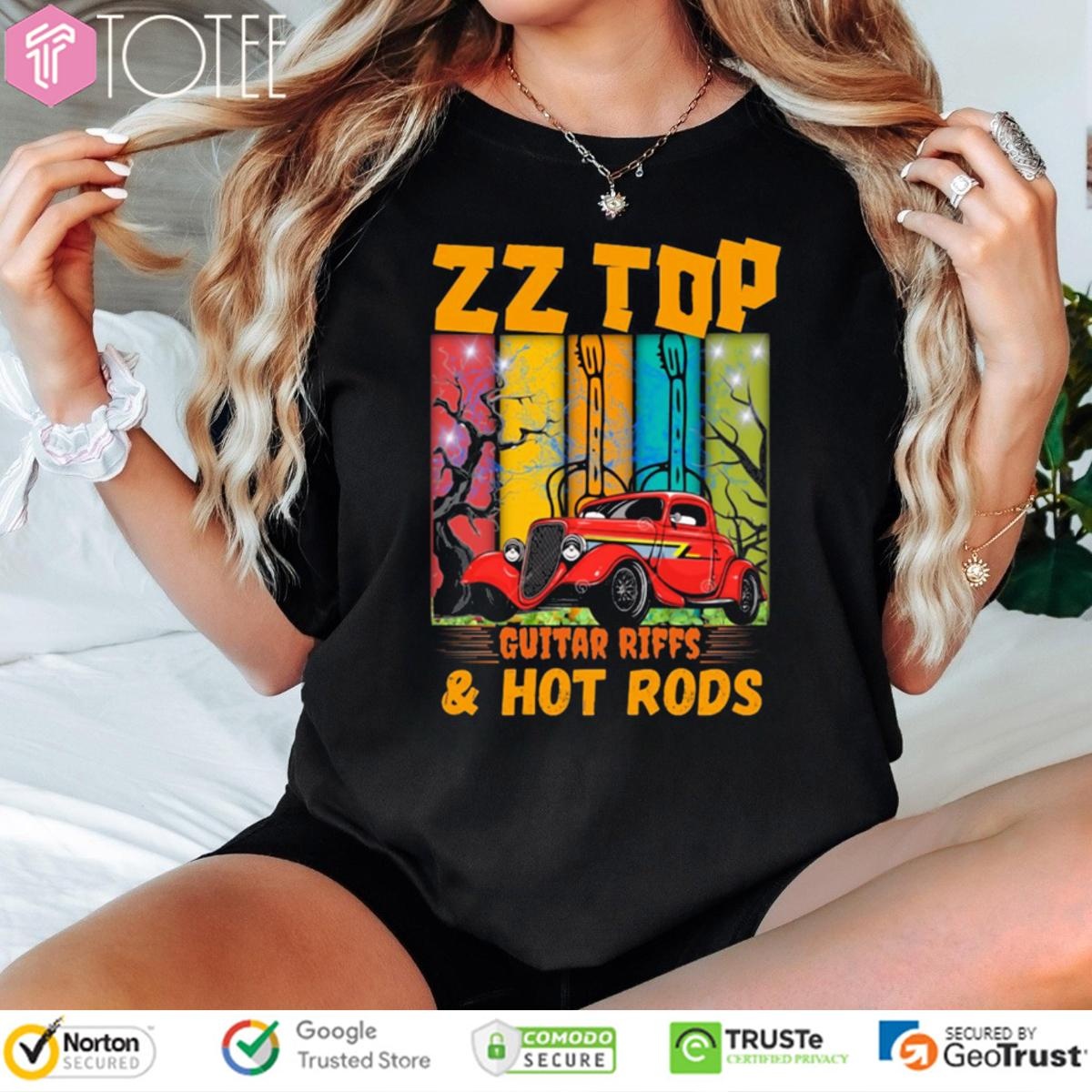 Zz Top Guitar Riffs & Hot Rods Vintage T-shirt
