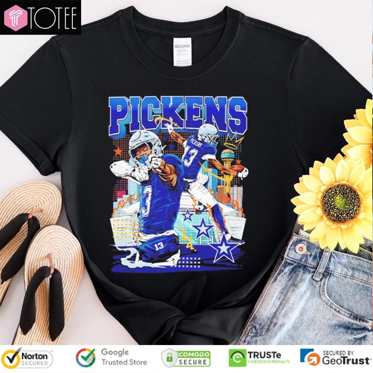 George Pickens No.13 Dallas Cowboys Graphic Bootleg T-shirt
