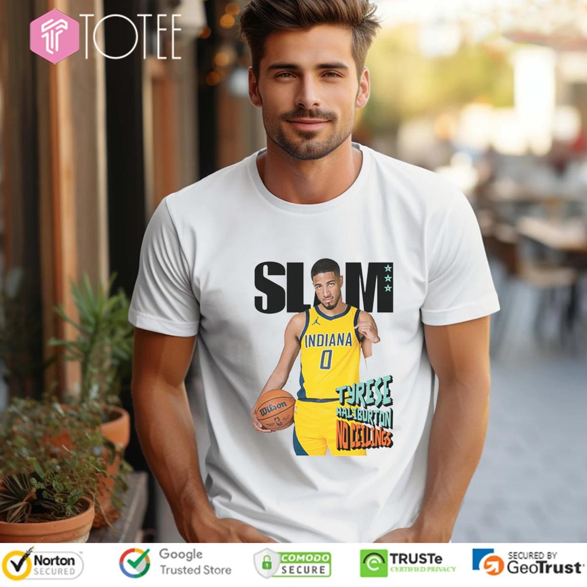Slam Cover Tyrese Haliburton No Ceilings Indiana Pacers T-shirt