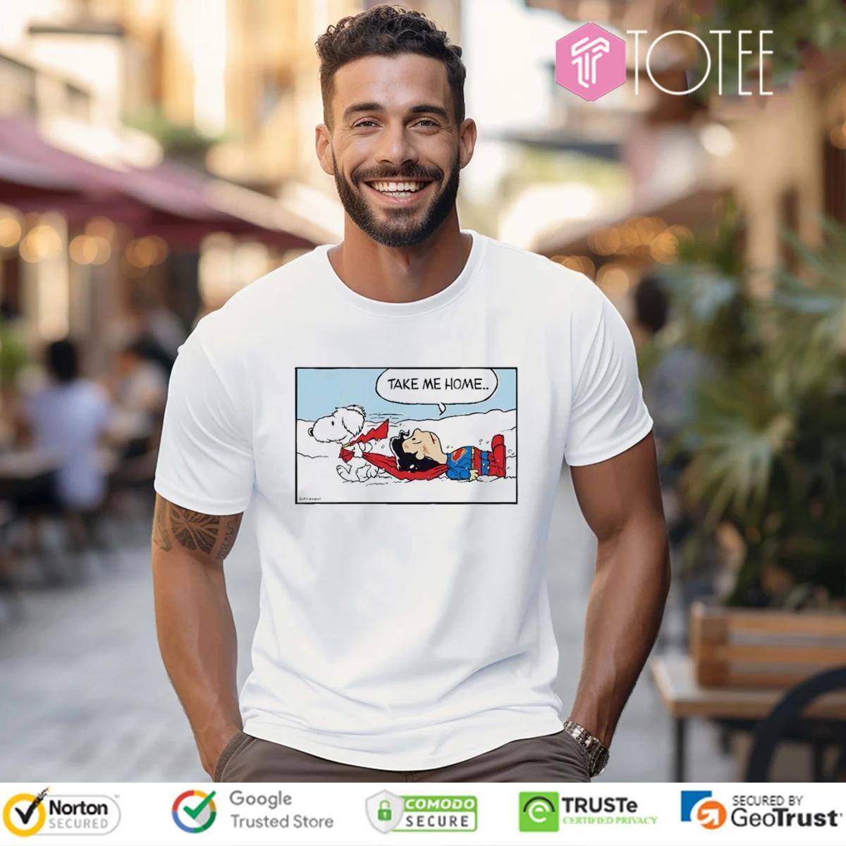 Krypto Superdog Superman Take Me Home Ver Snoopy Charlie Brown T-shirt